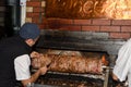 Turkish Cag Kebab Doner in wood fired oven named Erzurum CaÃÅ¸ KebabÃÂ± served at ÃÅ¾ehzade CaÃÅ¸ Kebap